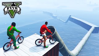 GTA V Online: DESAFIO de BMX na NEVE !!