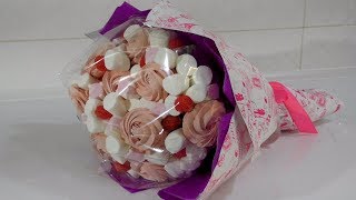 Букет из маршмеллоу и зефира своими руками Как сделать букет Упаковка букета