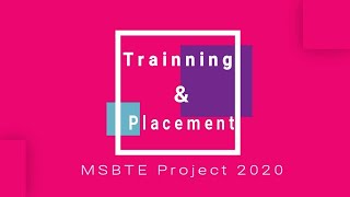 MSBTE Training & Placement  Android App Final Year Project Demo 2020