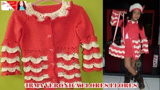 COMO TEJER ESTE HERMOSO ABRIGO TEJIDO A CROCHET PARA NIÑA PASO A PASO