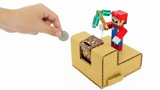 How to Make Minecraft Super Mario Coin Bank Box from Cardboard