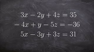 Solve a system with three variables