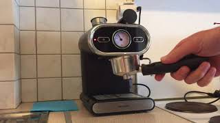 Making coffee with the Lidl espresso machine Silvercrest SEM1100 / Heinner HEM 1100BK
