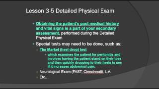 Detailed Physical Exam for the EMT Lecture