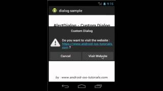 Android Tutorial : Custom Dialog and AlertDialog Example