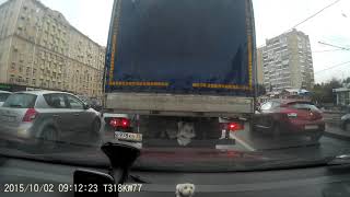 пр.Мира, объезд пробки по "выделенке" (12.17 ч.1.1 и 1.2)