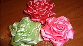 Роза из отрезков лент. Мастер класс канзаши!!!