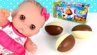 3 Шоколадных Яйца с Сюрпризами Куклы Пупсики Играют в Игрушки Для детей