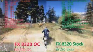 GTA 5 PC AMD FX8320 R9 290 Test FPS Before and After OVERCLOCK