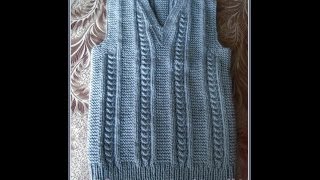 Жилет спицами. Vest knitting