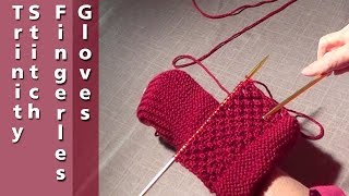 Long Cuff Fingerless Gloves | Long Fingerless Mittens | Knitted Mitt