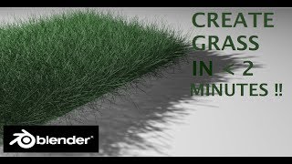 [2.8] Blender Tutorial: Make Grass in less than 2 minutes, Blender for Beginners, Beginner friendly