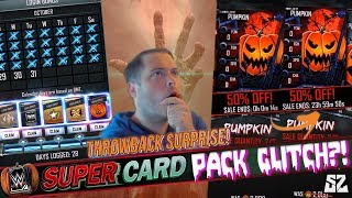 HALLOWEEN PACK GLITCH - DOUBLE & FREE PACKS?! THROWBACK SURPRISE! | WWE SuperCard