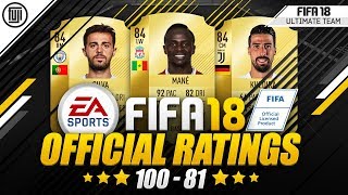FIFA 18 OFFICIAL RATINGS!!! **MY LIVE REACTION** TOP 100! - FIFA 18 Ultimate Team