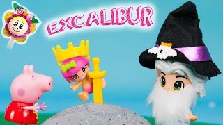 PEPPA PIG ET L´HISTOIRE D´AVANT ALLER DORMIR: la bébé PINYPON prends l´épée magique ! La petite fée