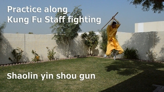 Practice along Shaolin Kung Fu Yin Staff (Yin Shou Gun)