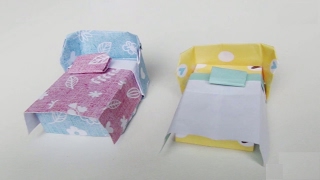 简单折纸 玩具 小床、被子、枕头