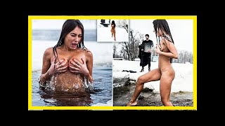 Woman jogs NAKED in the snow and skinny dips in sub zero temperatures