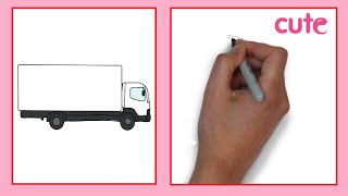 How to Draw a Cartoon Truck / Как нарисовать мультяшный Грузовик