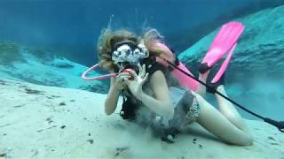 @TrinaMason underwater yoga scuba diving Alexander springs florida March 4 2019 8:13am