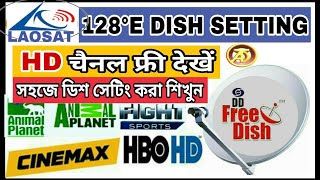 128°e laosat satellite track dish setting with channel list