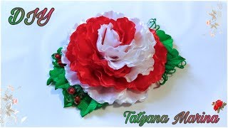 Цветы из атласной ленты 5 см/ Роза Канзаши МК/DIY