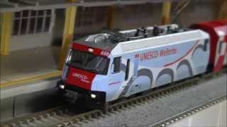 KATO N Scale GLACIER EXPRESS Ge4/4Ⅲ 650 "UNESCO" アルプスの氷河特急