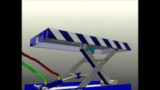 Small Hydraulic Scissor Lift Animation (solidworks)