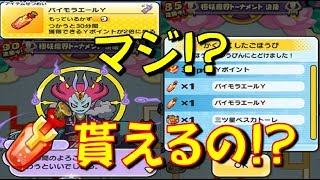 【みんな貰えた!?】トーナメント周回のご褒美でバイモラエールＹが貰えるのか確かめてみた!　転生妖怪あらわる～山吹鬼姫～　妖怪ウォッチぷにぷに Yo-kai Watch