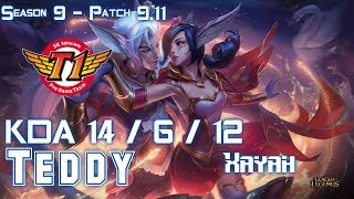 SKT T1 Teddy XAYAH vs EZREAL ADC - Patch 9.11 KR Ranked