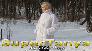 10.12.2012 Hand knitted white mohair turtleneck sweater with raglan sleeves and cables by SuperTanya