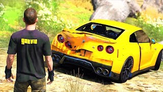 РЕАЛЬНАЯ ЖИЗНЬ В GTA 5 - НАШЕЛ СВОЙ РАЗБИТЫЙ ГТР В ЛЕСУ! МНЕ РАЗБИЛИ NISSAN GTR! ⚡ГАРВИН