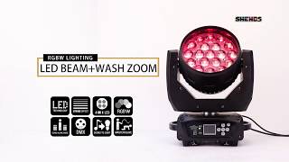 SHEHDS LED Beam+Wash 19x15W RGBW Zoom Stage Lighting