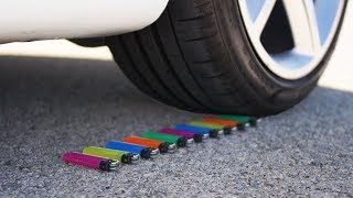 Crushing Lighters and Other Things by Car!  ASMR - Floral Foam,  Antistress balls and Obreez!
