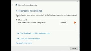 حل مشكلة "Wi-Fi" doesn't have a valid IP configuration في ويندوز 10 نسخة 1709-
