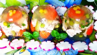 Как приготовить нежное и очень вкусное заливное из куриных ножек. Куриное заливное.