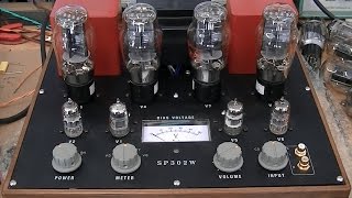 2A3 pp tube amplifier SP-302W, bias check meter. fluxion built