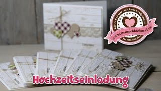 Tutorial: Hochzeitskarte/Einladung mit Produkten von Stampin' Up!