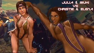 "Slingshot" Julia & Ibuki vs "Slingshot" Christie & Elena | Street Fighter x Tekken barefoot