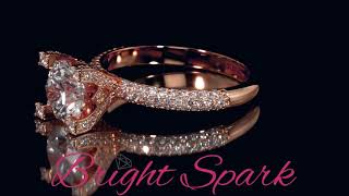 Кольцо из розового золота с россыпью Albertha 1,6 карата от Bright Spark