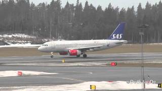 SAS Airbus A319 Takeoff from Gothenburg-Landvetter