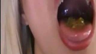 open mouth gummy bear swallow