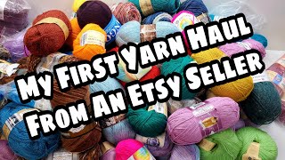 My First yarn haul from a seller on Etsy | Yarn Unboxing | Bag O Day Crochet Subtitles Available