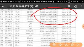Class 11th SCIENCE JAMIA 2nd List of selected candidates 2019
