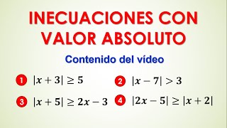 Inecuaciones con valor absoluto - Propiedades Teoremas