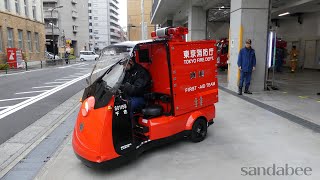 デリバリー級にコンパクトな3輪電気自動車東京消防庁応急救護部隊ファ－ストエイドチーム