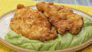 Puré de espinaca con milanesa de pollo • Receta casera • Peruvian food
