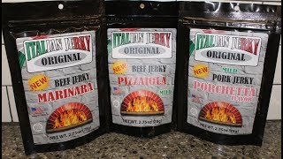 Italian Jerky Original: Beef Jerky Marinara, Beef Jerky Pizzaiola & Pork Jerky Porchetta Review