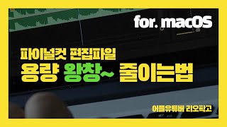 파이널컷 쓰는 사람은 꼭 봐야하는 용량 확~~ 줄이는 방법! (고용량의 편집파일은 이제 안녕~?) | 파이널컷 튜토리얼