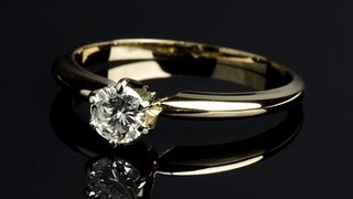 Золотое кольцо с природным бриллиантом 0.43 карата \ Diamond
